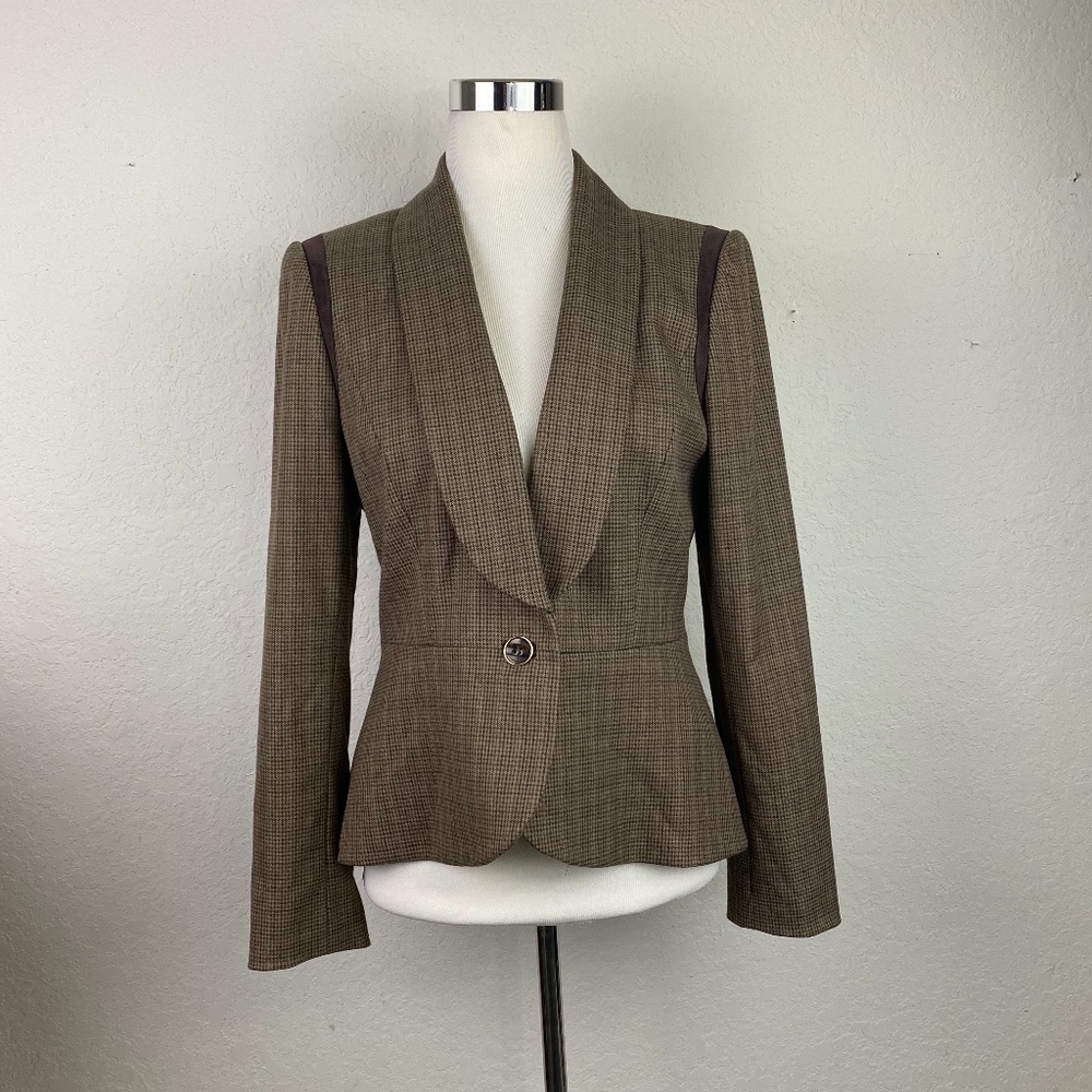 ANTONIO MELANI Brown Checked Tailored Blazer